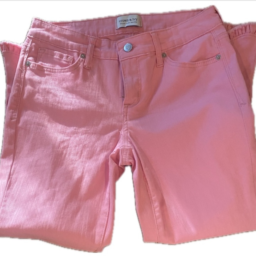 Crown & Ivy Blush Denim Pants